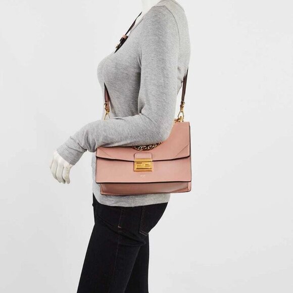 Fendi Pink Smooth Leather Kan U Shoulder Bag 8BT313 - Picture 6 of 12